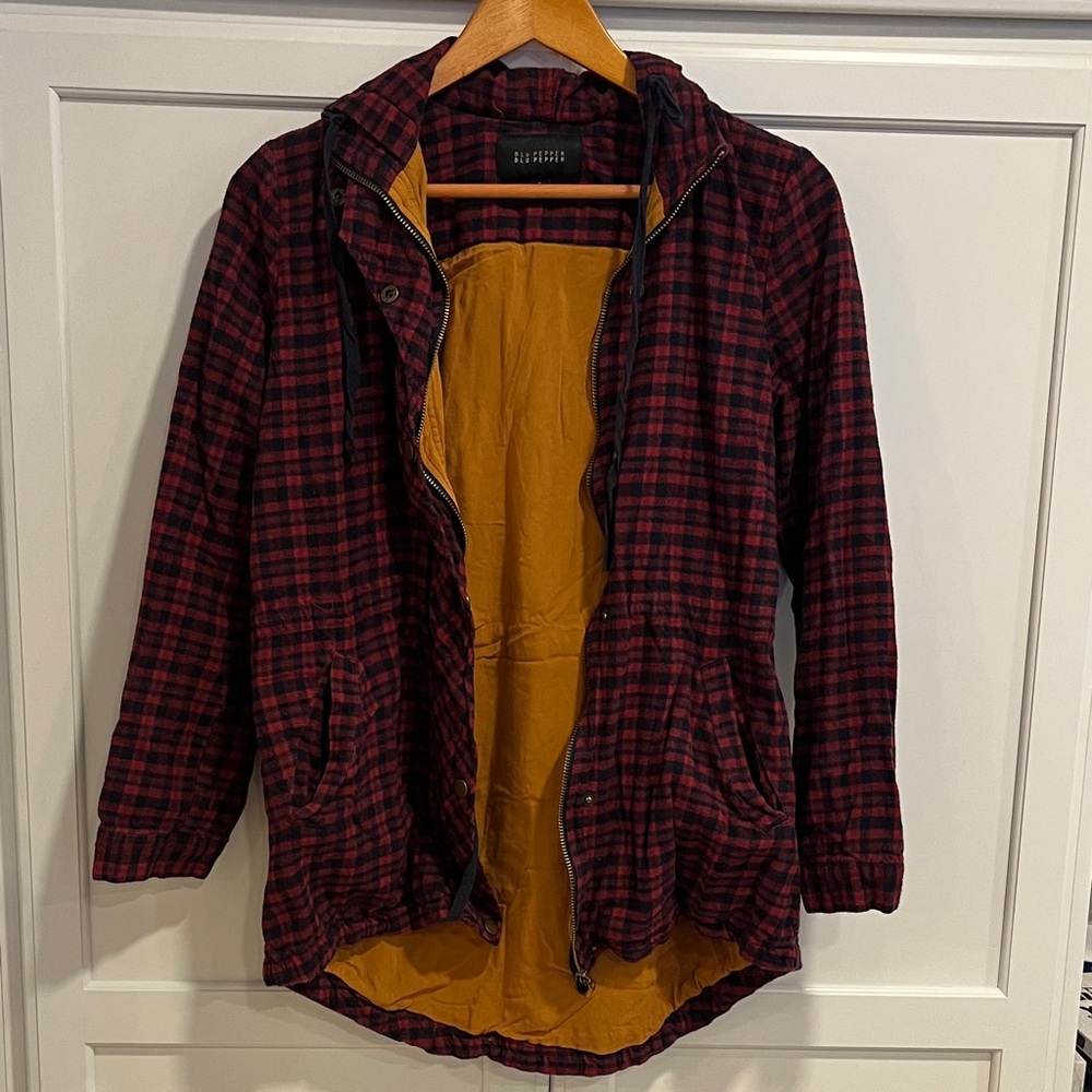 Blu Pepper Red and Black Plaid Sweater